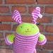 Sock Bunny Cuddlet - Pink\/Lime