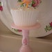 Shabby Pink Chic Ashwell roses mini wood individual cupcake or cake pop stand so sweet