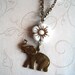 Bombay Elephant, White Flower Necklace, by Botanical Bird