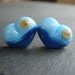 Lampwork beads 563 Hearts Pair (2) Ocean, Sky and Sun
