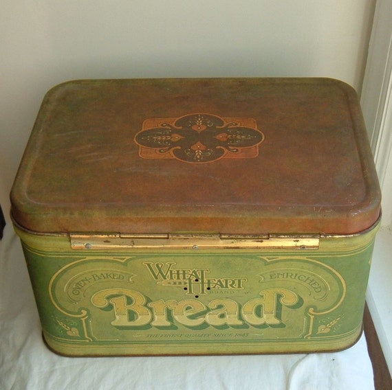 SALE...Vintage metal bread box