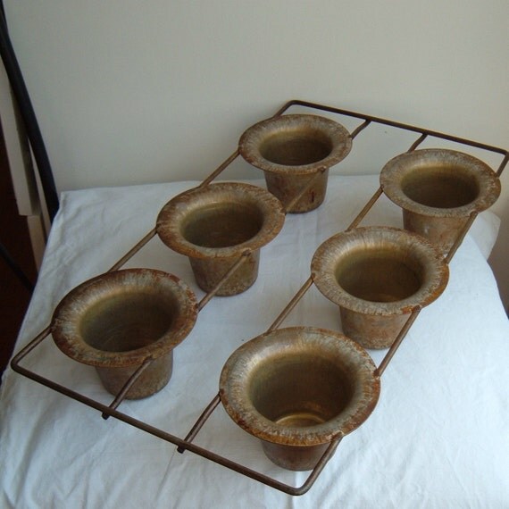 rustic antique vintage popover/muffin tin by ImSoVintage on Etsy