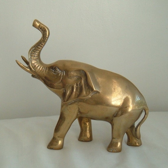 vintage brass elephant by ImSoVintage on Etsy