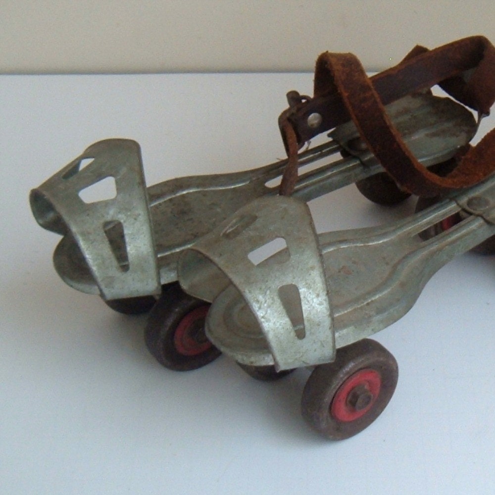 vintage metal roller skates
