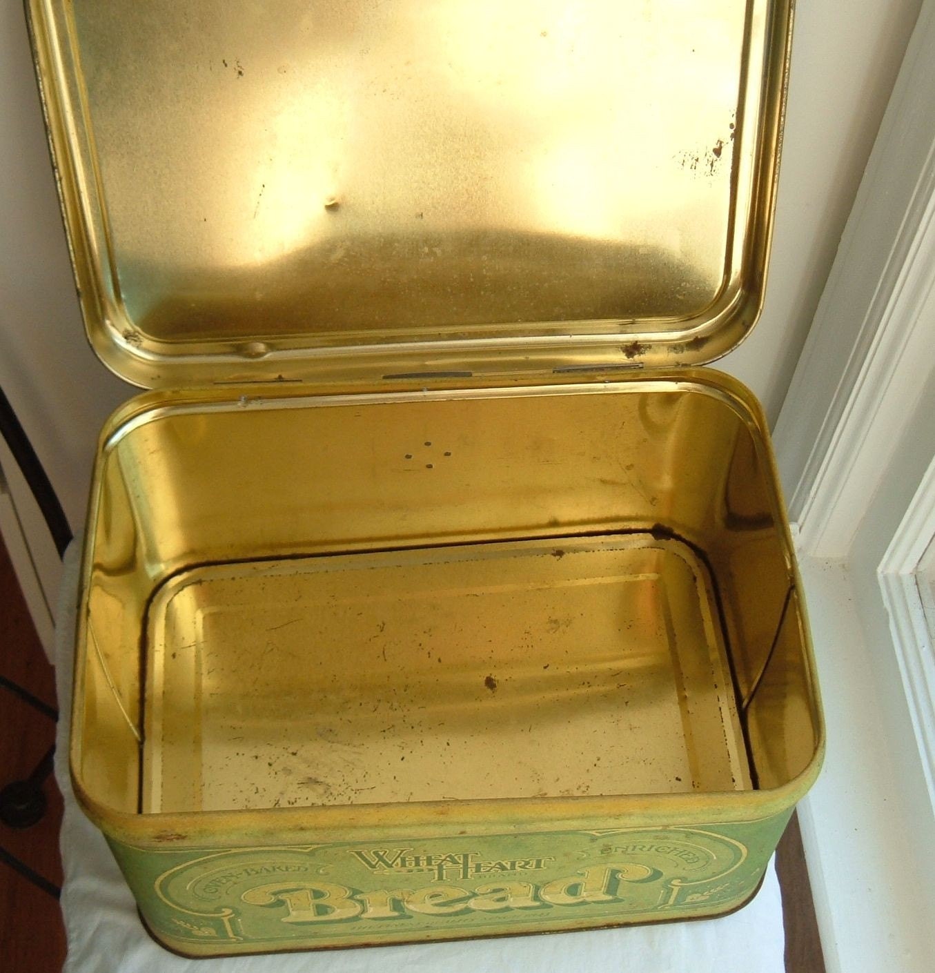 SALE...Vintage metal bread box