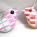 Grey Bird Ornament - A Partridge in a Pear Tree - Sherbet Pips Scarf Stripe Style