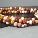Winter Berries, Elastic Mookaite Red Jasper Bracelet Set, 4 Separate Strands