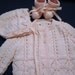 Hand Knitted Baby Girl Pink Sweater Bonnet Booties Set Newborn Reborn