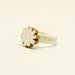 White and Gold Flower Ring, Hand-sculpted & Hand-painted - One-Flower Ring