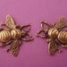 2 brass ox bee bumblebee stamping 29mm