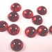 10 vintage glass ruby red round cabochons 10mm