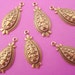 6 brass ox embossed victorian art nouveau domed oval scarab charms 21mm