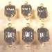 Vintage Black Diamond Octagon Glass Connectors 10x8 Brass Prong Setting 2 Ring Closed Back