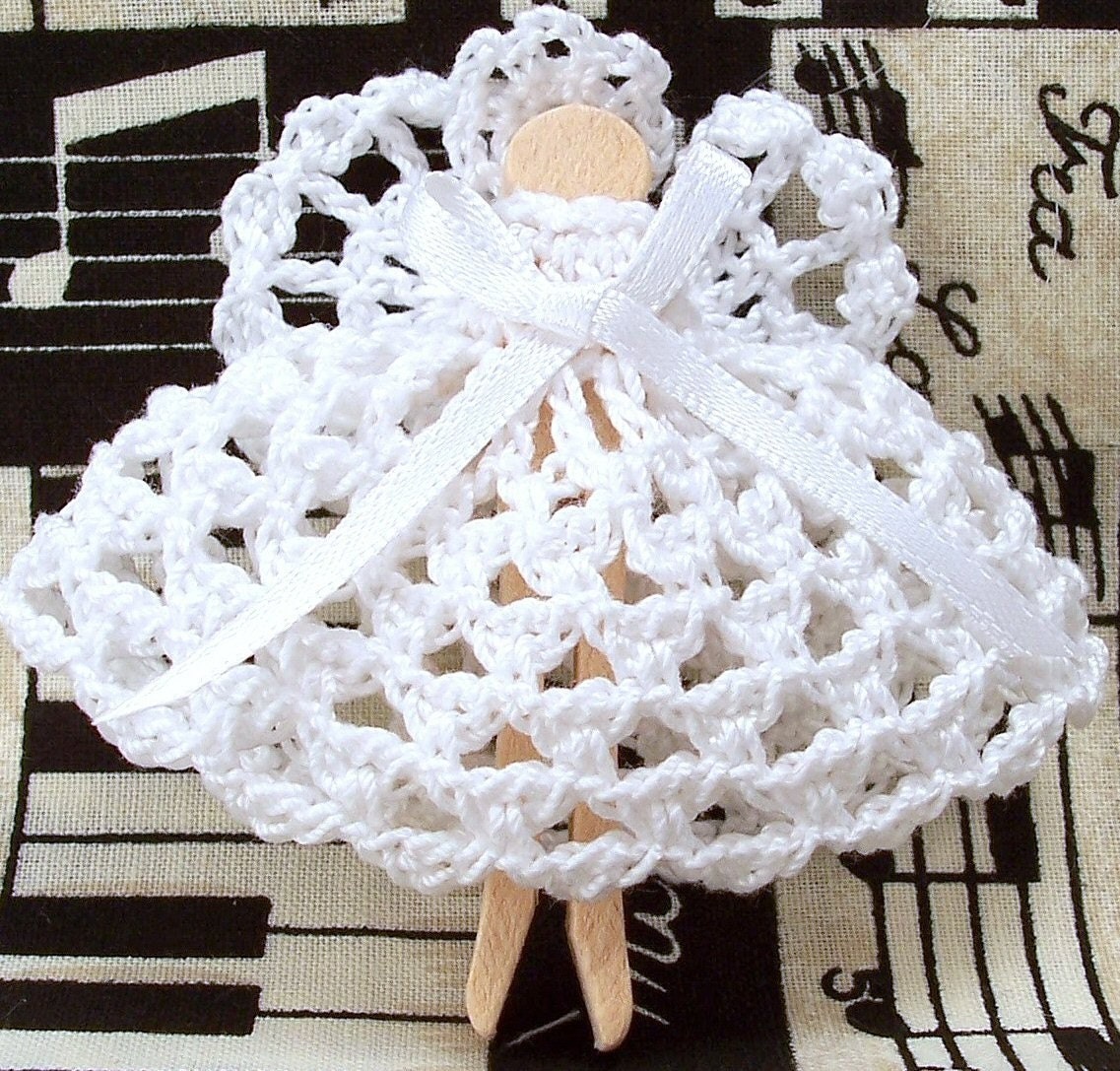 Crocheted Clothespin Angel Ornament