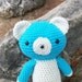 Turquoise Aqua Amigurumi Plush Toy Teddy Bear - Handmade in Crochet
