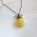 Mustard Yellow Jade Sterling Silver Necklace