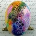 Super SALE! Hand Painted Egg Ornament Spring Splash Chicken Egg