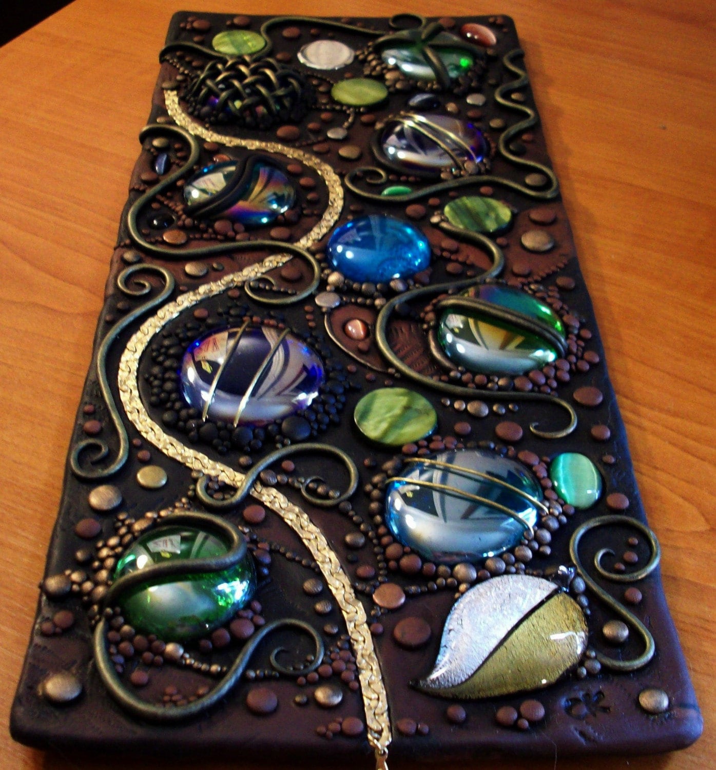 Tall Polymer clay Mosaic Tile Suncatcher