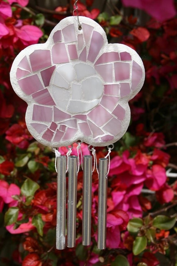 Pink Mosaic Wind Chimes