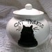 Black Cat On Ceramic Treat Jar With Lid Handmade by Grace M Smith