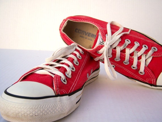 Retro Red Converse All-Stars USA / mens 6 / womens 7.5