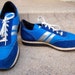 1970s Blue Suede Track Shoes/ mens 10.5 D by dahlilafound on Etsy