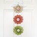 garland paper flowers birds checks spring red and green photo shoot