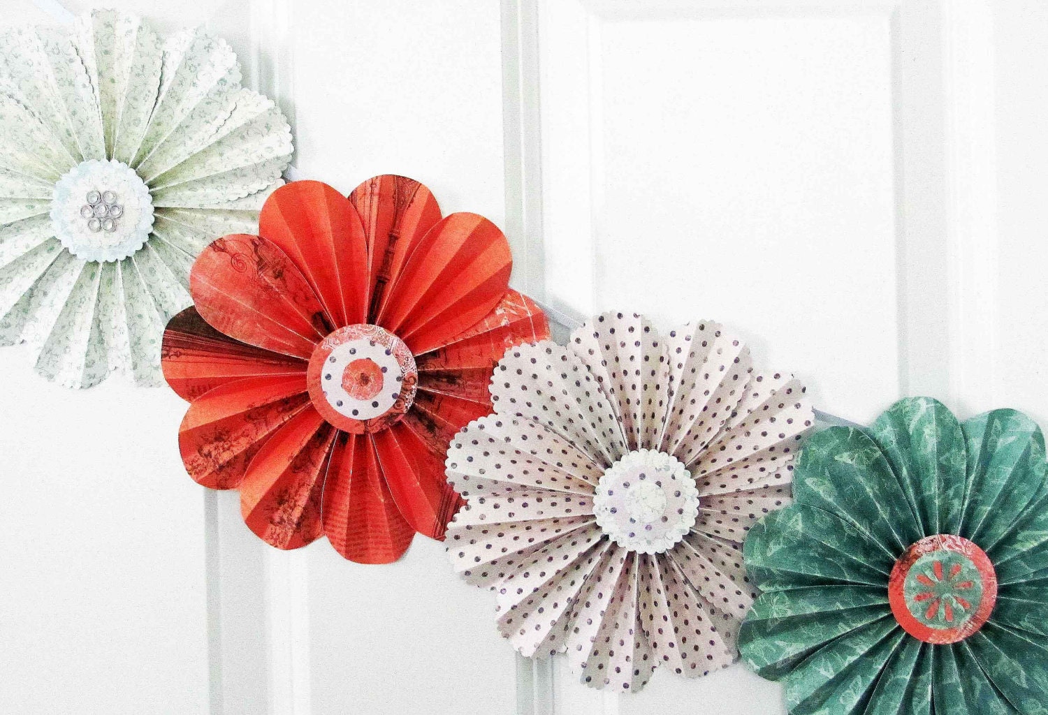 paper flowers floral garland party decor home wall decor