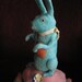 Big Blue Spun Cotton Easter Rabbit