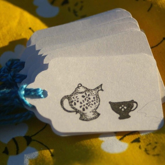 Items similar to Tea Pot & Tea Cup Gift Tags Set of 12 on Etsy