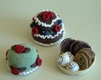Instant Download - PDF Crochet Pattern- Cakes and Cookies