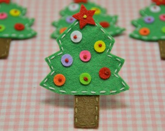 Set of 6pcs handmade felt Christmas Tree (FT759)