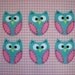 Set of 6pcs handmade felt owl--tro. turquoise (FT722)