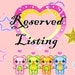Reserved Listing for caritajasmin
