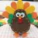 Set of 6pcs handmade felt turkey--chocolate/pumpkin (FT933)