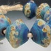 Handmade Glass Beads Lampwork - 8 Rich Organic Chunky Bicones