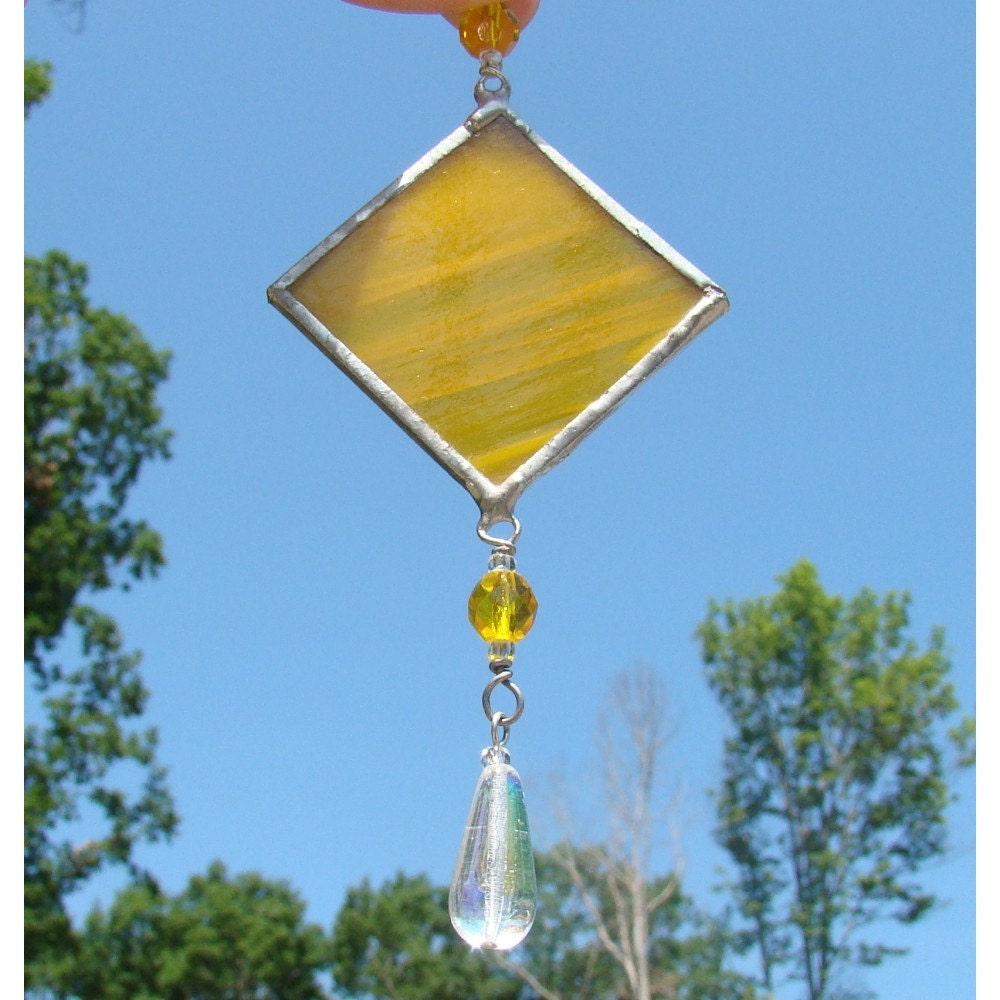 Small Stained Glass Light Catcher Goldenrod