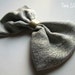 Fabric Hair Bow - Silver Bow