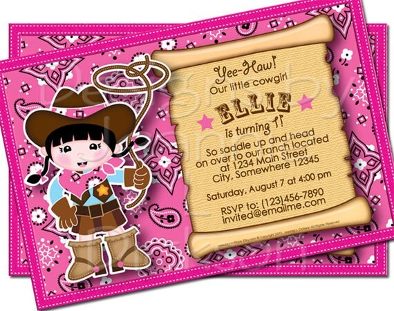 Cowgirl Invitations Printable 7