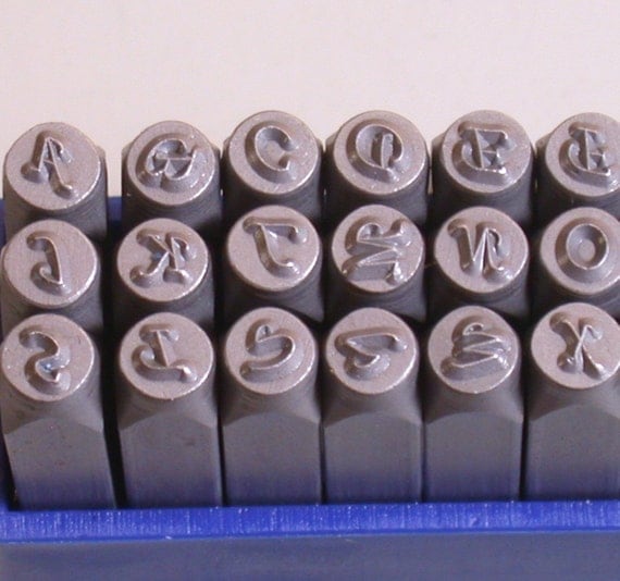 Script UPPER CASE Metal Alphabet stamps for hand word stamping