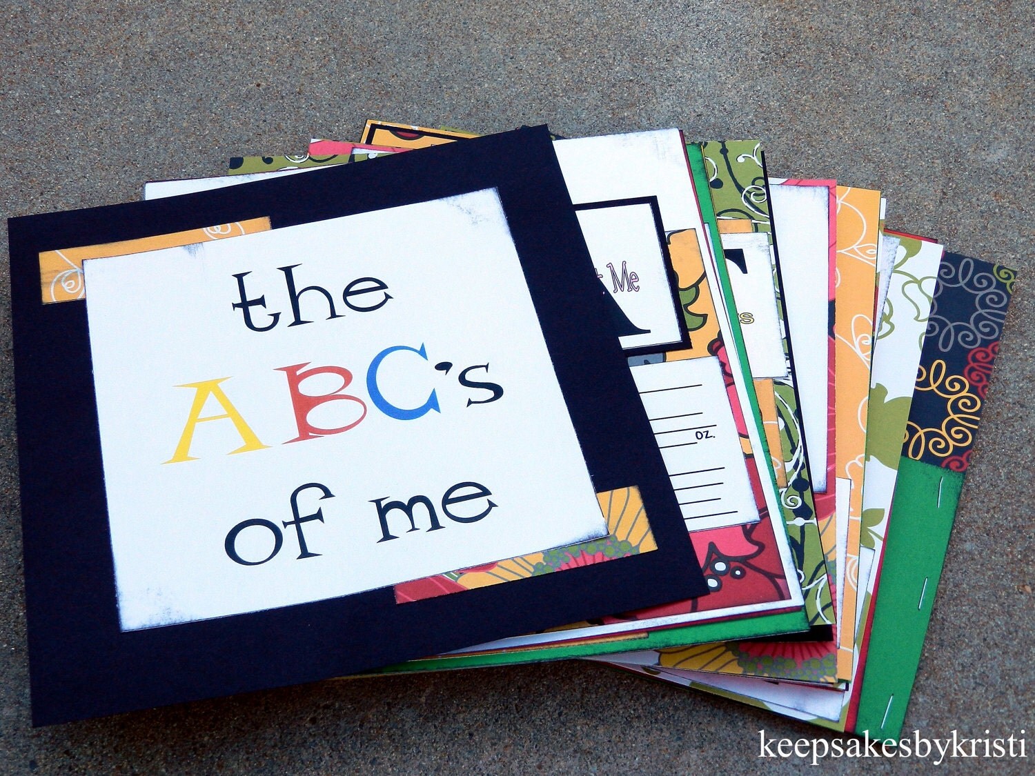 8x8 Baby Girl ABC Scrapbook Album Pages by keepsakesbykristi