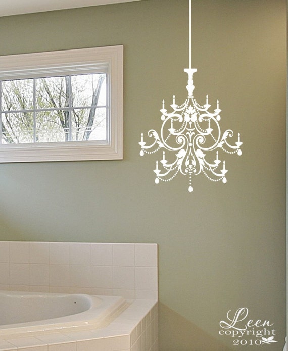 Items similar to Crystal Chandelier Wall Applique Decal • Removable