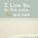 I Love You to the Moon and Back Vinyl Wall Decal