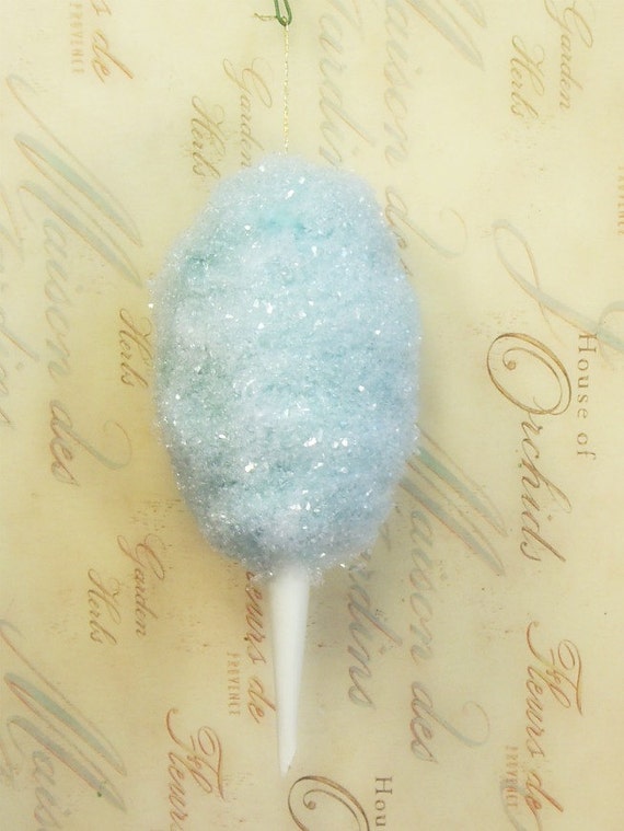 Mint green cotton candy ornament