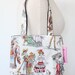 Purse Tote Bag - White Paseo de los Muertos - Rounded Shape