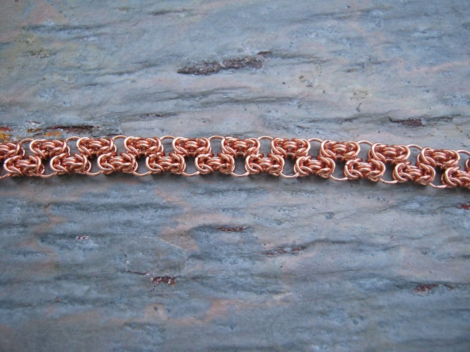 Chainmaille Copper Byzantine Stepping Stone by CreativeReflections