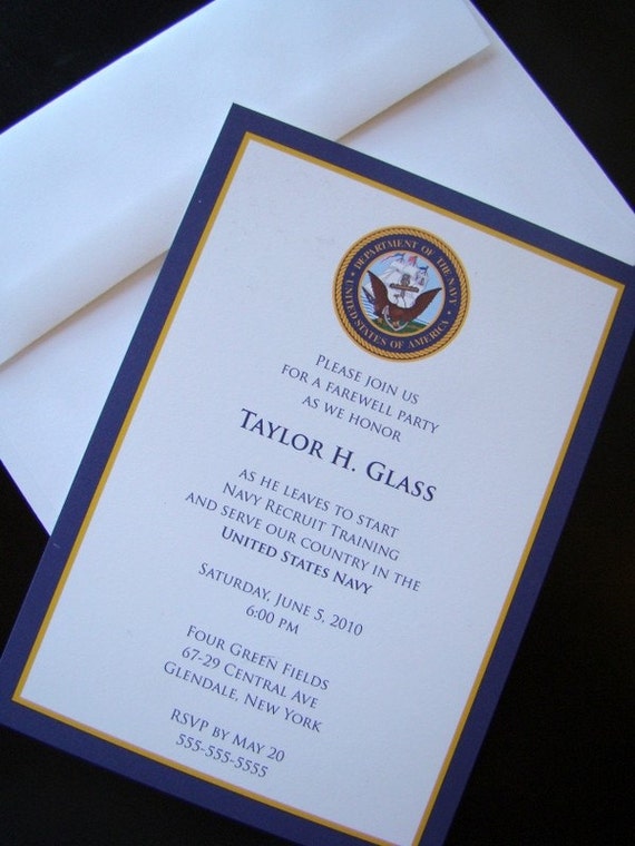 Navy Party Invitations 1