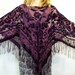 RESERVED FOR carlyinmelbourne Vintage Deep Purple Velvet and Sheer Shawl/Poncho