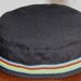 BLACK kippah with multicolored striped tapestry trim crown style Bucharian Kippah yarmulke