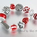 Grey Red and White Combo Lampwork (11) SRA